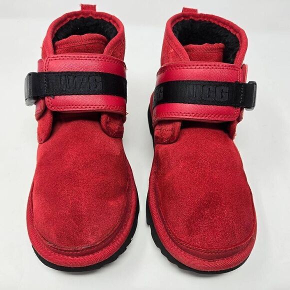 UGG NEUMEL SNAPBACK SAMBA RED SUEDE ANKLE CHUKKA BOOTS WOMENS SIZE 5 MENS SIZE 4 - Picture 2 of 9